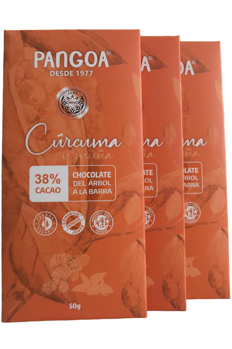 Producto Curcuma y Muña chocolate 68% cacao